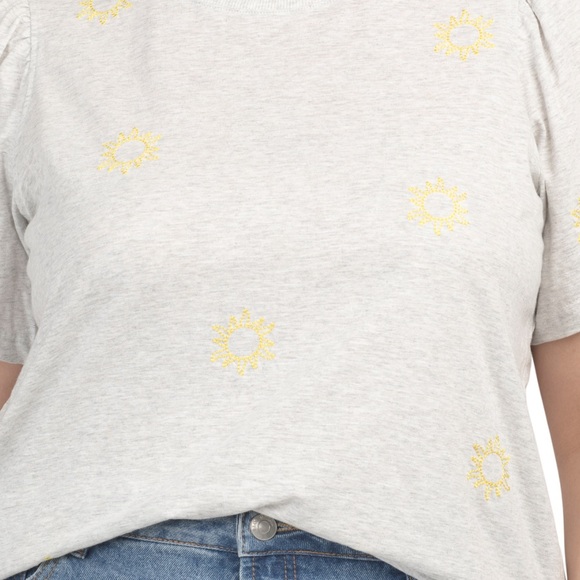 NWT Jane & Delancey Grey Embroidered Sun Top - Picture 3 of 3